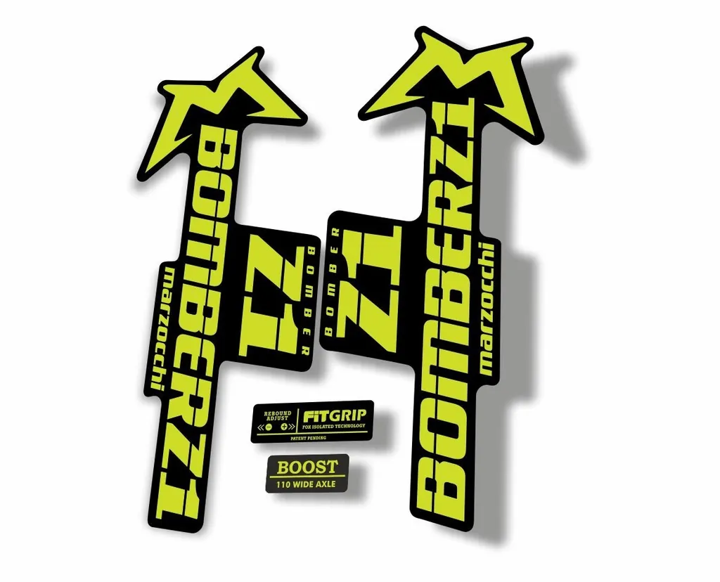 Marzocchi Bomber Z1 2018 Fork Suspension Sticker Decal Kit Adhesive Lime Green
