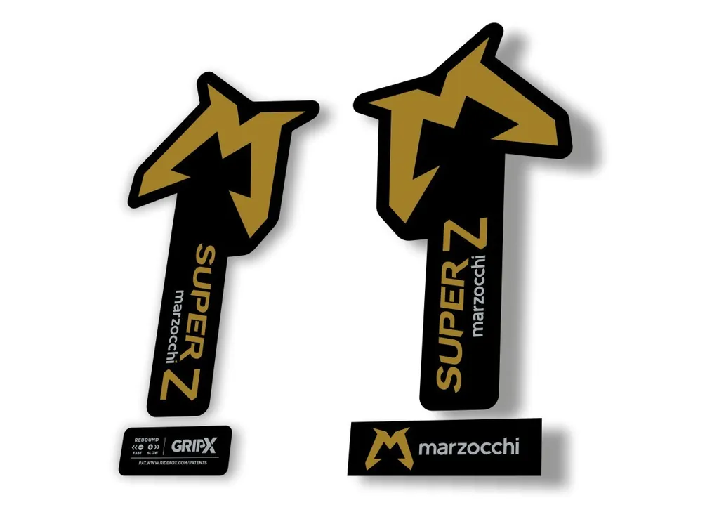 Marzocchi SUPER Z 2025 Fork Suspension Sticker Decal Kit Adhesive Gold