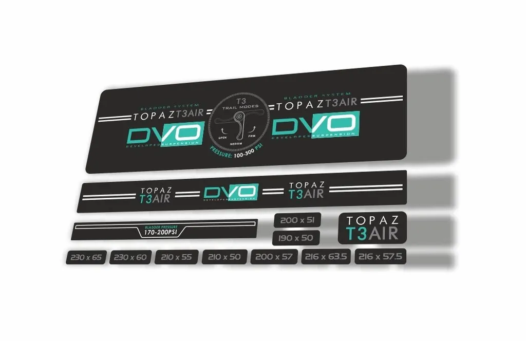 DVO 2016 Topaz T3 Air Rear Shock Suspension Sticker Factory Decal Dolphin