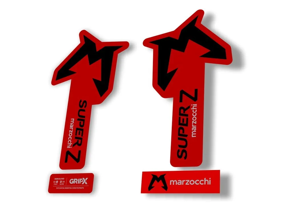 Marzocchi SUPER Z 2025 Fork Suspension Sticker Decal Kit Adhesive Red Black