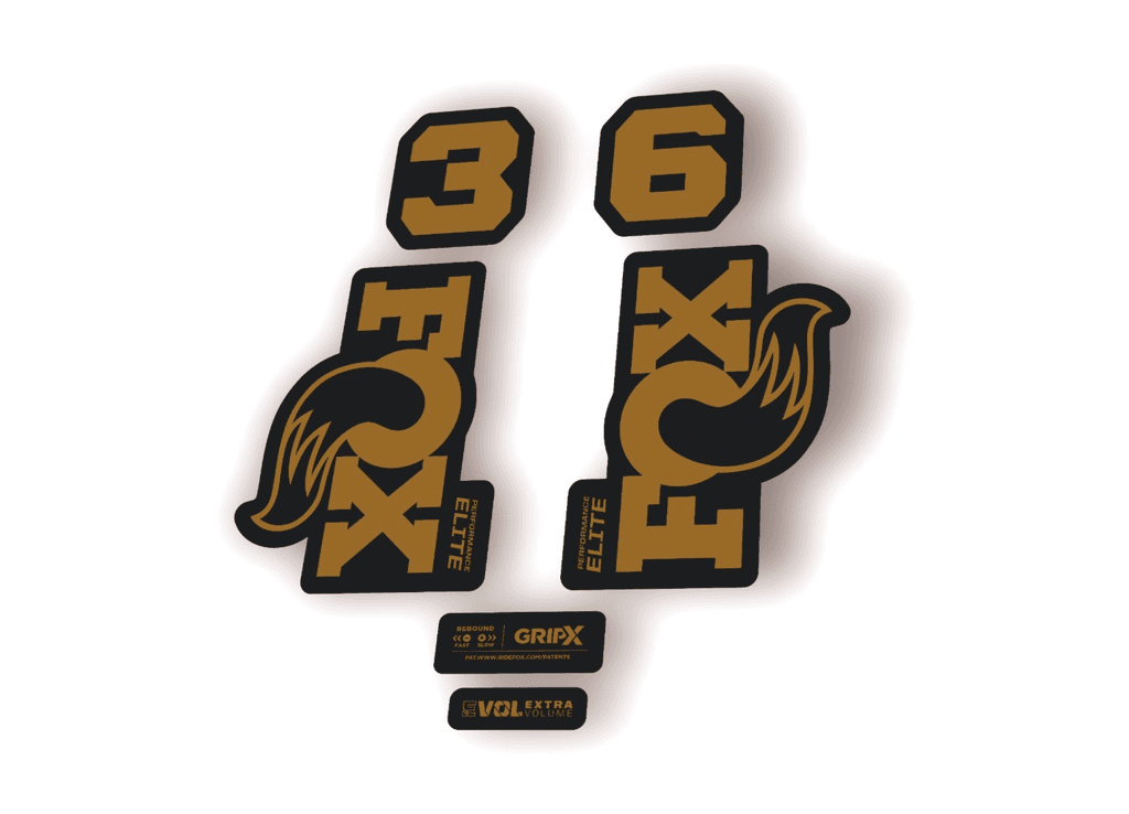 FOX 36 Elite Performance 2026 Fork Factory Decal Sticker Adhesive Gold