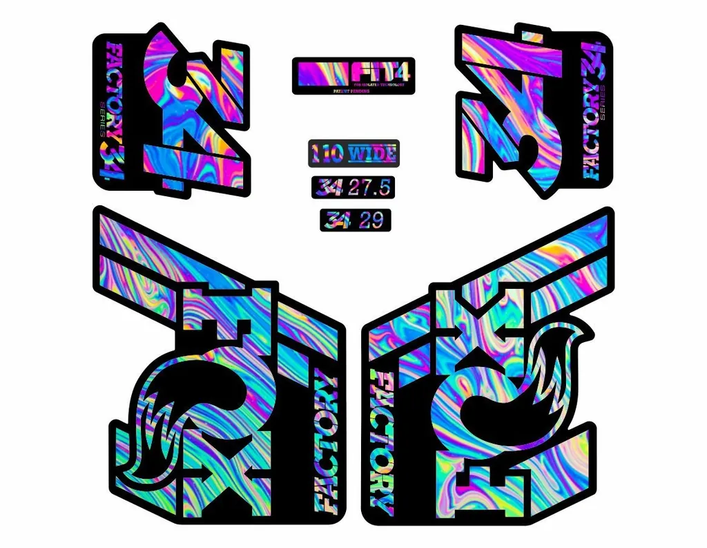 FOX 34 Float 2018-19 Forks Suspension Factory Decals Sticker Adhesive Oil Slick1