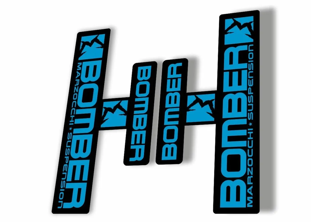 Marzocchi Bomber Generic 2006 Fork Suspension Sticker Decal Kit Adhesive Blue
