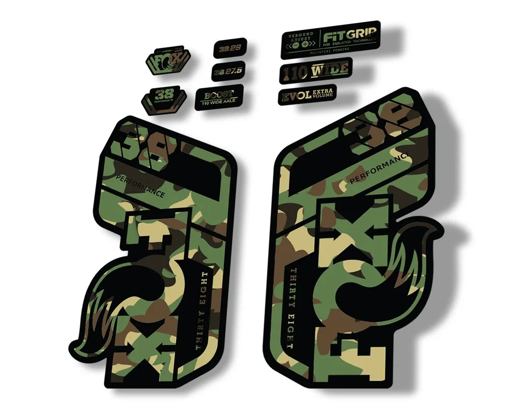 FOX 38 Performance 2021 Forks Suspension Factory Decal Sticker Camo
