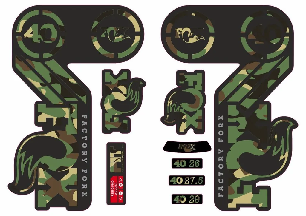 FOX 40 Heritage 2015 Fork Suspension Factory Decal Sticker Adhesive Camuflage