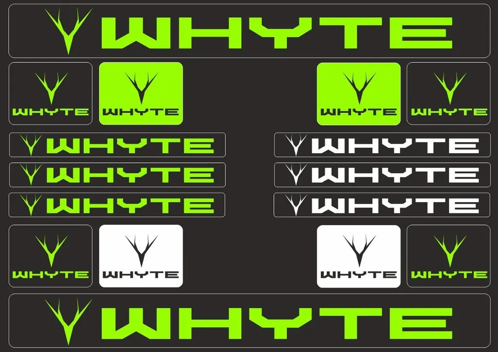 Vinyl Bike Stickers – Compatible with WHYTE Bikes –Green