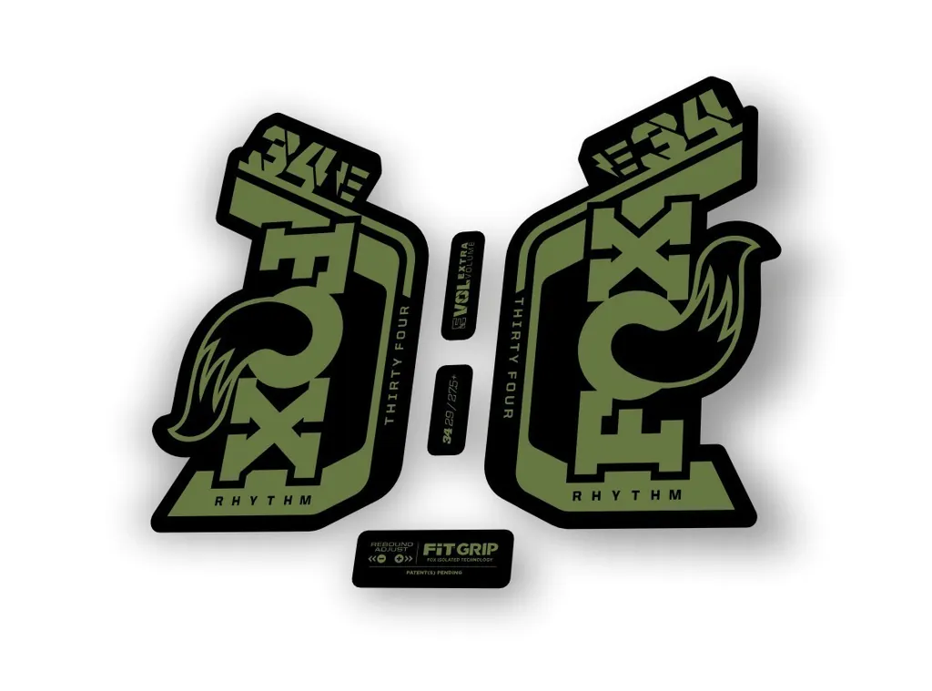 Fox 34 Rhythm E Bike 2024 Fork Suspension Factory Decal Sticker Adhesive Olive