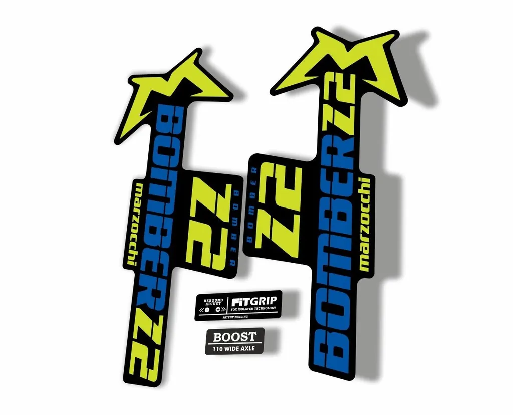 Marzocchi Bomber Z2 2020 Fork Suspension Sticker Decal Kit Adhesive Lime Blue