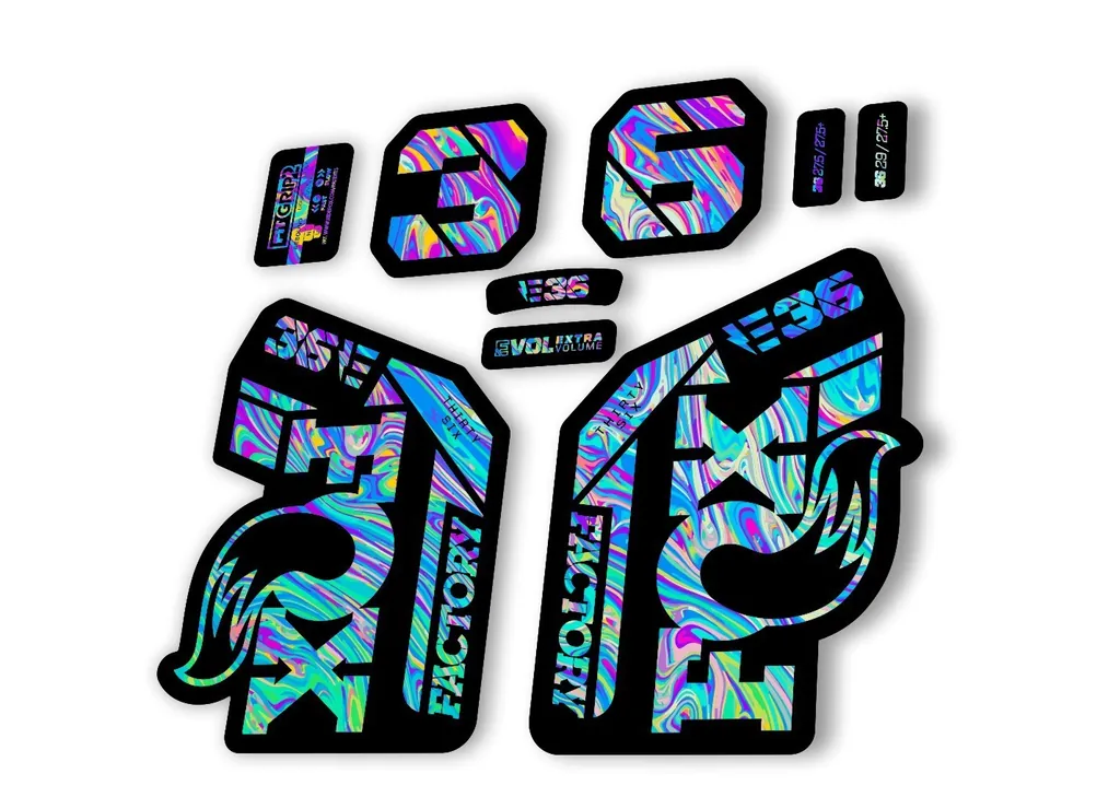 FOX 36 E-Bike Fork Decal Sticker Set 2021 Factory MTB Suspension Oil Slick 1