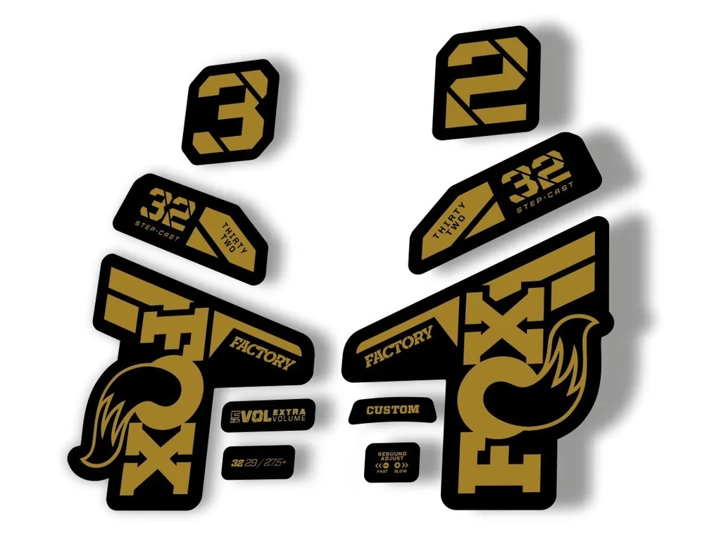 Fox 32 Factory 2021 Fork Suspension Decal Sticker Adhesive Gold