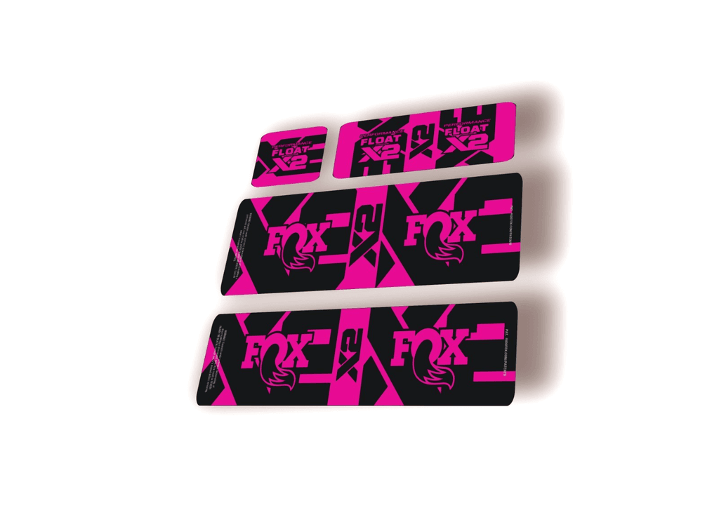 FOX Float X2 Performance 2026 Rear Shock Decal Sticker Kit Adhesive Pink