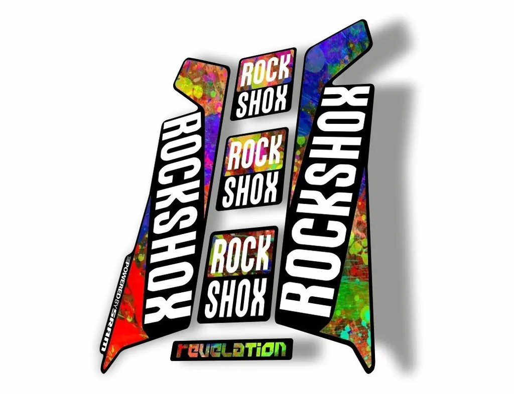 Rock Shox REVELATION 2016 Mountain Bike Cycling Decal Kit Sticker Oil Slick