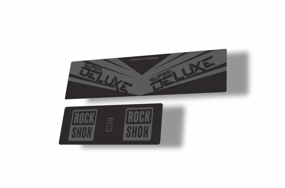 Rock Shox 2017 Super Deluxe RC3 Rear Shock MTB Decal Sticker Adhesive Gray