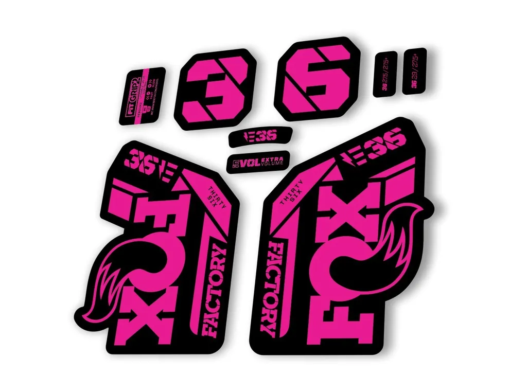 FOX 36 E-Bike Fork Decal Sticker Set 2021 Factory MTB Suspension Graphics – Pink