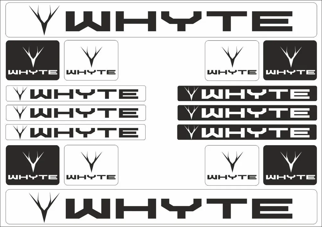 Vinyl Bike Stickers – Compatible with WHYTE Bikes – Black