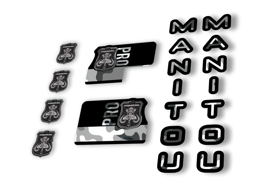 Manitou Mastadon Pro 2020 Fork Suspension Decal Kit Sticker Set White Camo