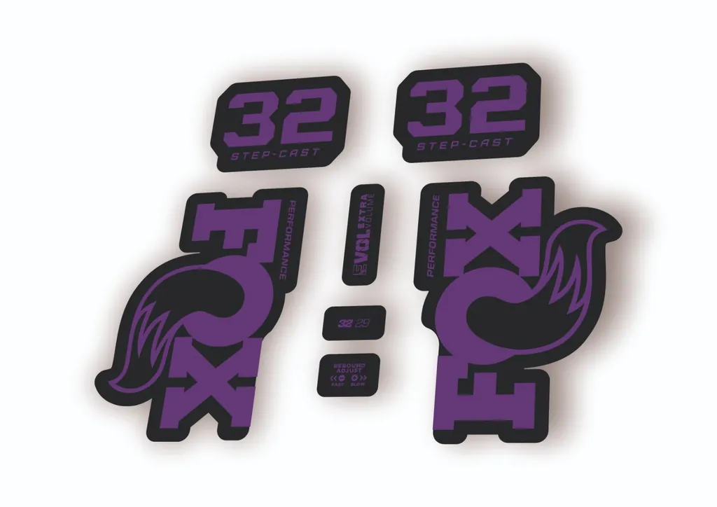 Fox 32 Step Cast Performance 2025 Fork Factory Decal Sticker Adhesive Purple