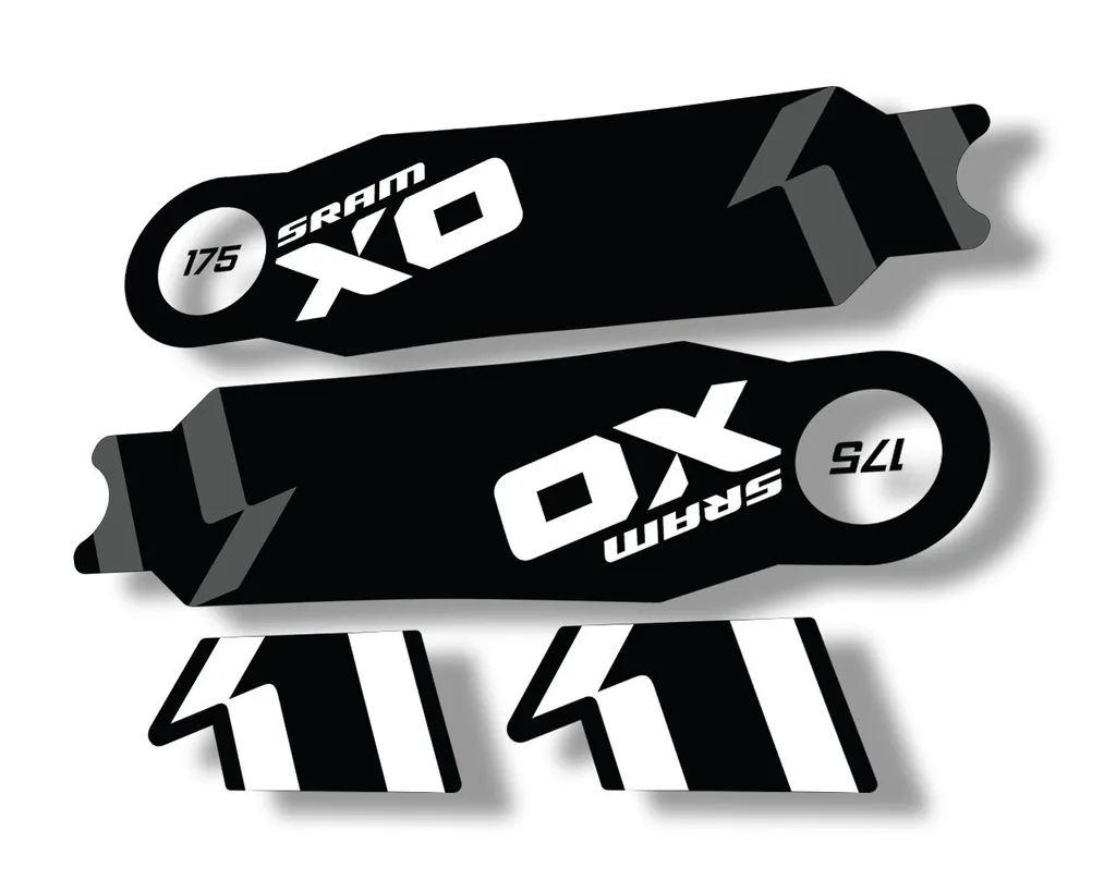 Crank Set Stickers Decals MTB Sram X01 2014 Bicycle Adhesive 2Pcs White