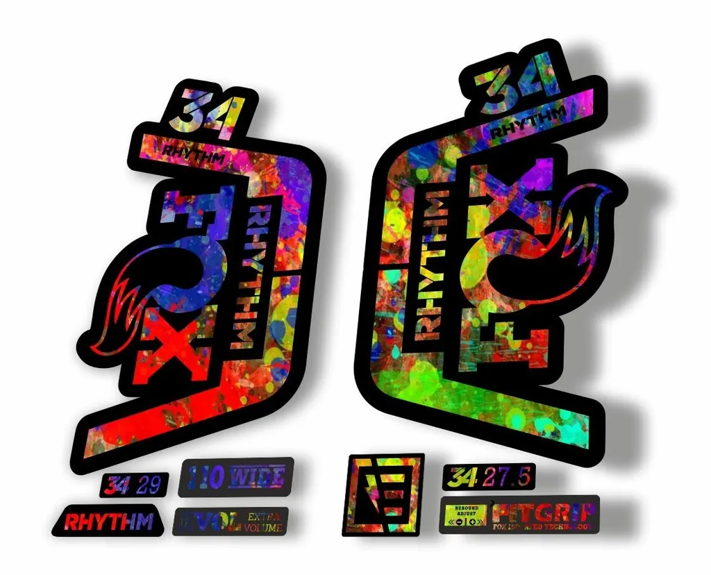 FOX 34 Rhythm 2019 Forks Suspension Factory Decal Sticker Adhesive Oil Slick