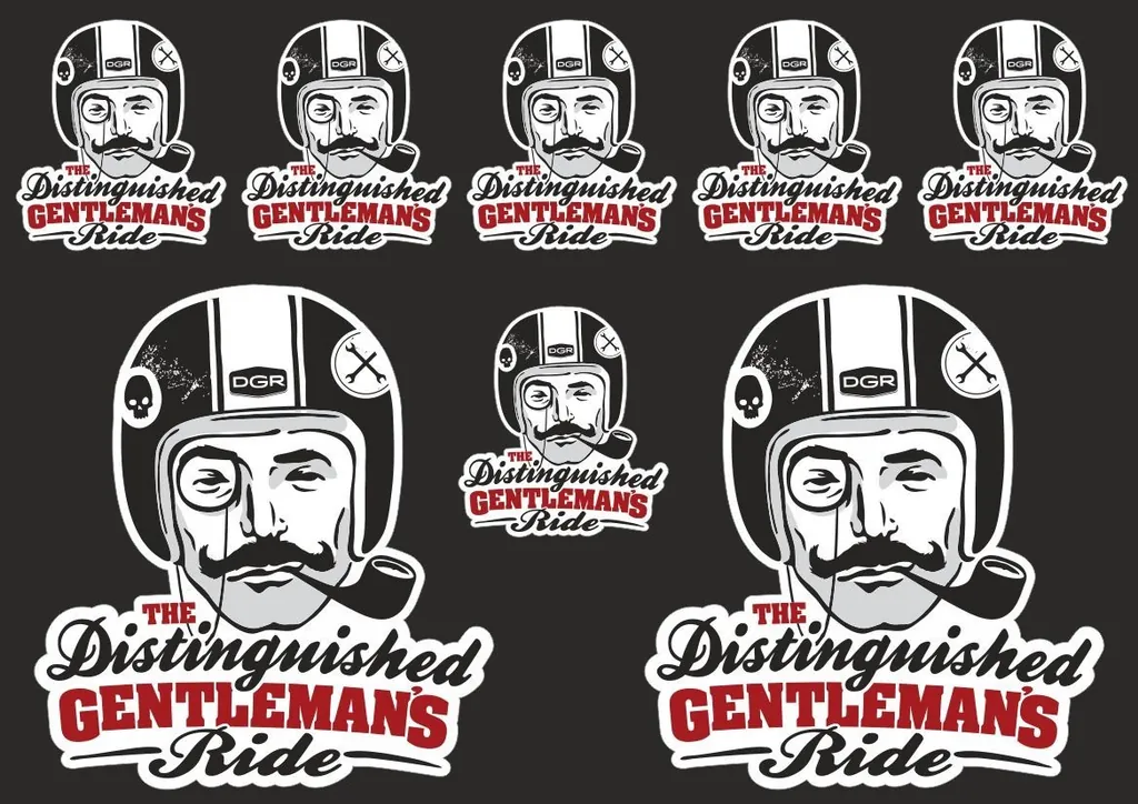 Distinguished GENTLEMANS Ride Decal Sheet Sticker Graphic Set Logo Adhesive 8 Pc