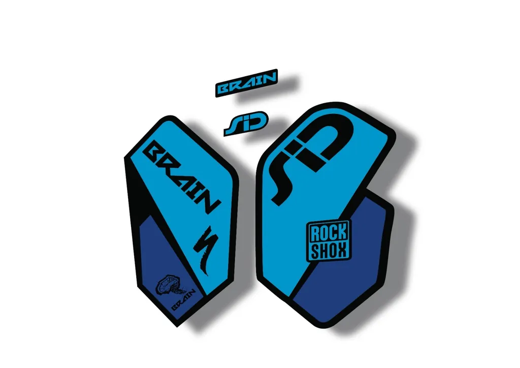 Rock Shox SID Brain 2012 Mountain Bike Cycling Decal Sticker Adhesive Blue #1