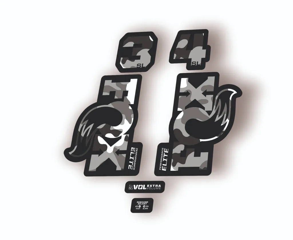 FOX 34 SL Elite Performance 2026 Fork Factory Decal Sticker Adhesive White Camo