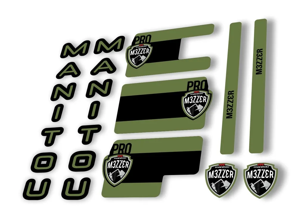 Manitou Mezzer Pro 2020 Fork Suspension Decal Kit Sticker Set Olive