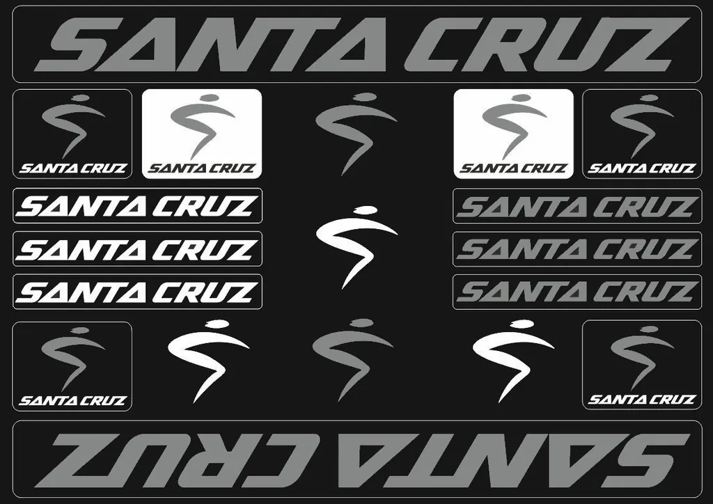 Bicycle Vinyl Stickers – Compatible with Santa Cruz Bikes – Gray