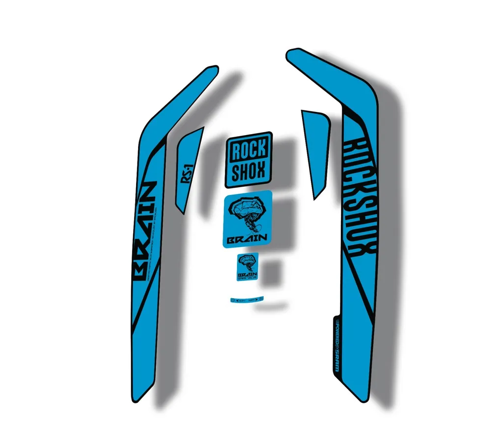 Rock Shox RS-1 Brain 2016-17 Mountain Bike Cycling Decal Sticker Adhesive Blue