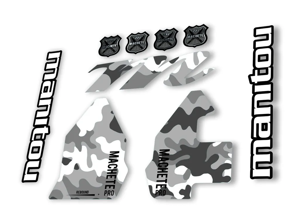 Manitou Machette 100 Pro 2020 Fork Suspension Decal Kit Sticker White Camo