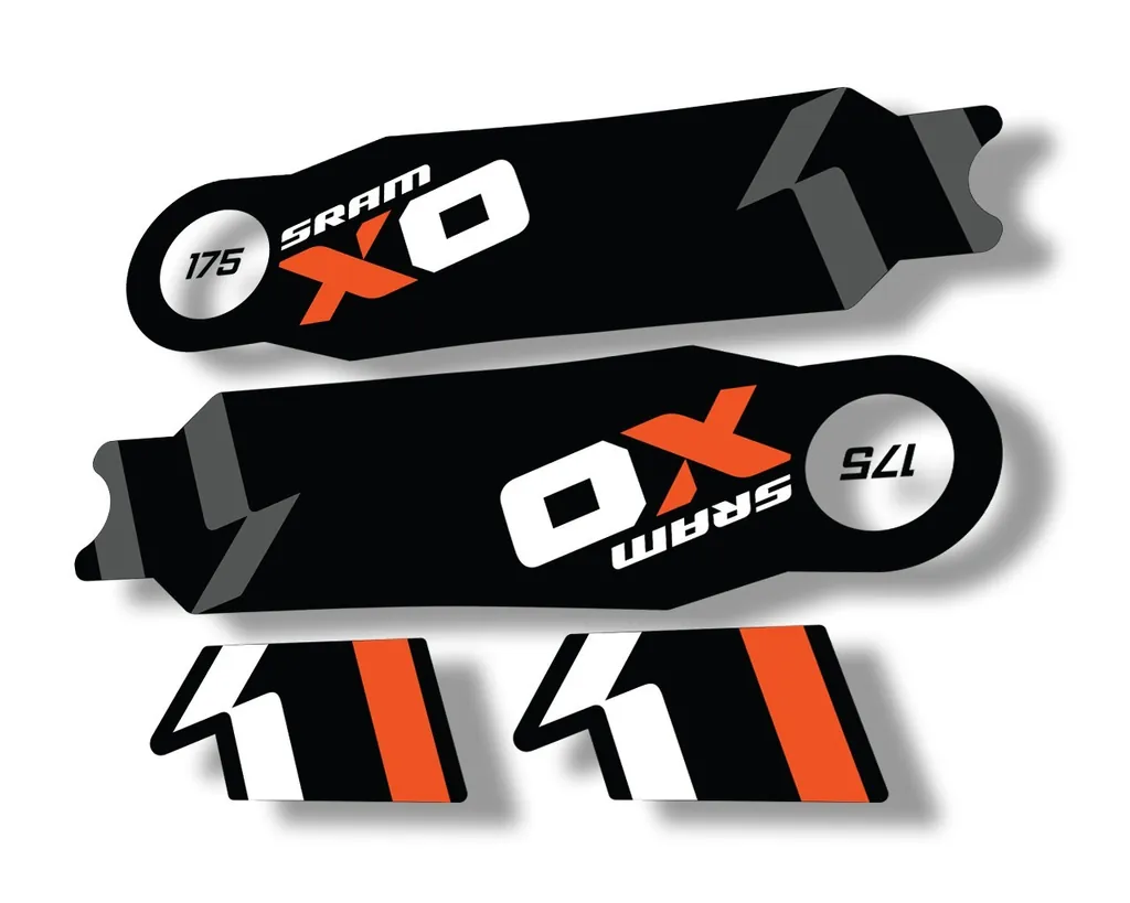 Crank Set Stickers Decals MTB Sram X01 2014 Bicycle Adhesive 2Pcs Orange