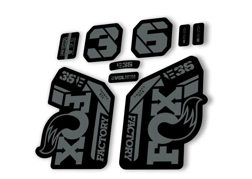 FOX 36 E-Bike Fork Decal Sticker Set 2021 Factory MTB Suspension Graphics – Gray