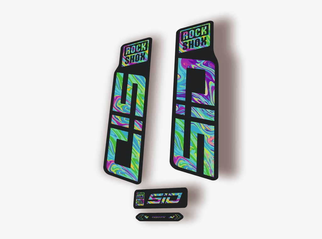 Rock Shox SID 2024 Fork Decal Mountain Bike Cycling Sticker Kit Oil Slick 1
