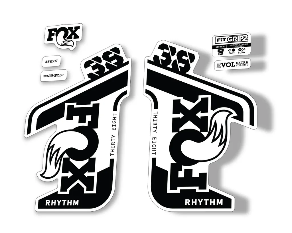 FOX 38 RHYTHM 2021 Fork Suspension Factory Sticker MTB Decal Adhesive Black