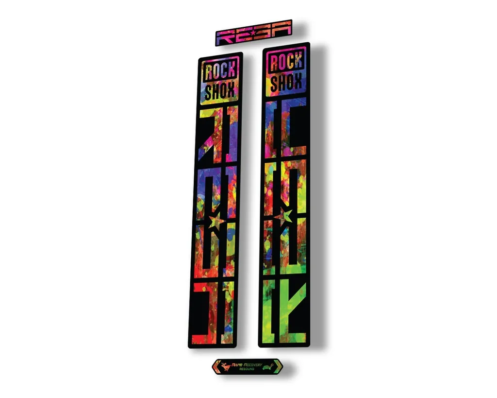Rock Shox REBA 2021 Fork Decal Mountain Bike Sticker Adhesive Set Oil Slick