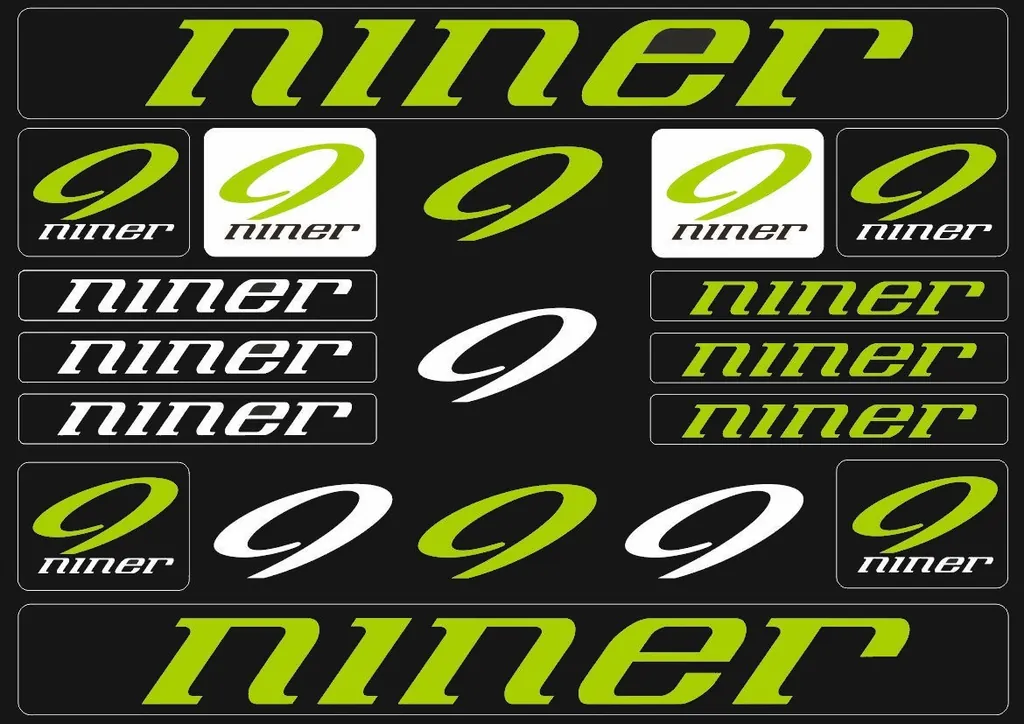 Bicycle Vinyl Stickers – Compatible with Niner Mountain Bikes – Green
