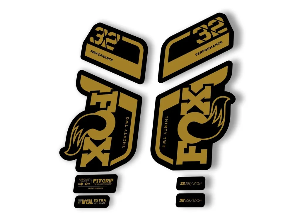 Fox 32 Performance 2021 Fork Suspension Factory Decal Sticker Adhesive Gold