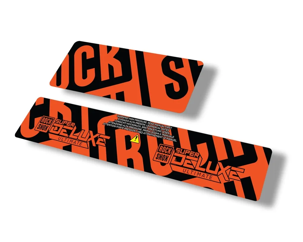 Rock Shox 2021 Super Deluxe Ultimate Rear Shock Decal Sticker Set Orange