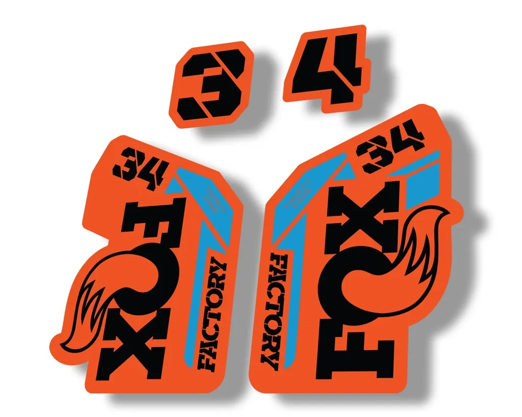 FOX 34 2021 Factory Forks Suspension Decal Sticker Orange Black Blue