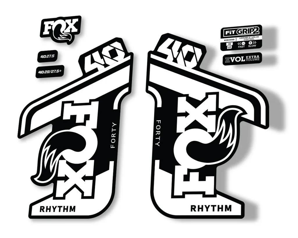 FOX 40 Rhythm 2021 Fork Decals Suspension Sticker Adhesive White