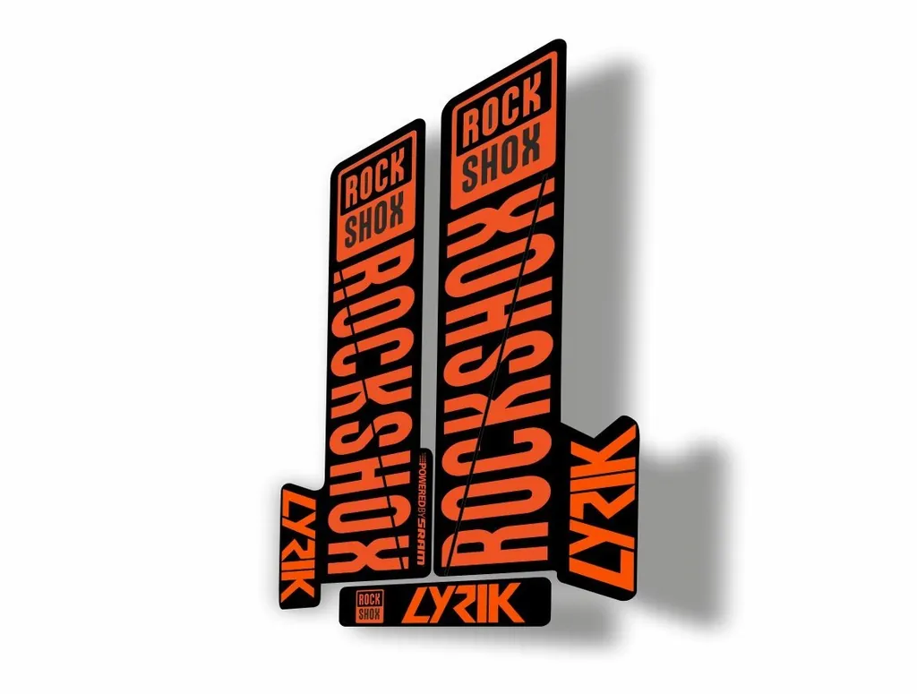 Rock Shox LYRIK 2018 Mountain Bike Cycling Decal Kit Sticker Adhesive Orange