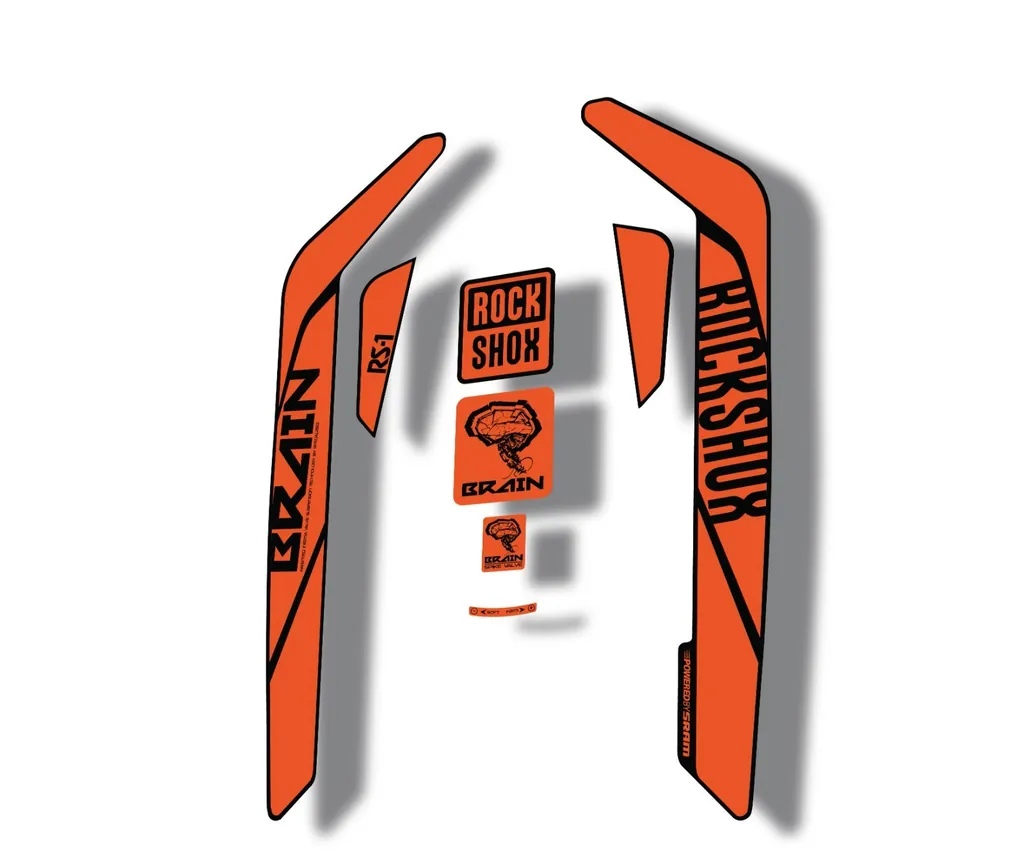 Rock Shox RS-1 Brain 2016-17 Mountain Bike Cycling Decal Sticker Adhesive Orange