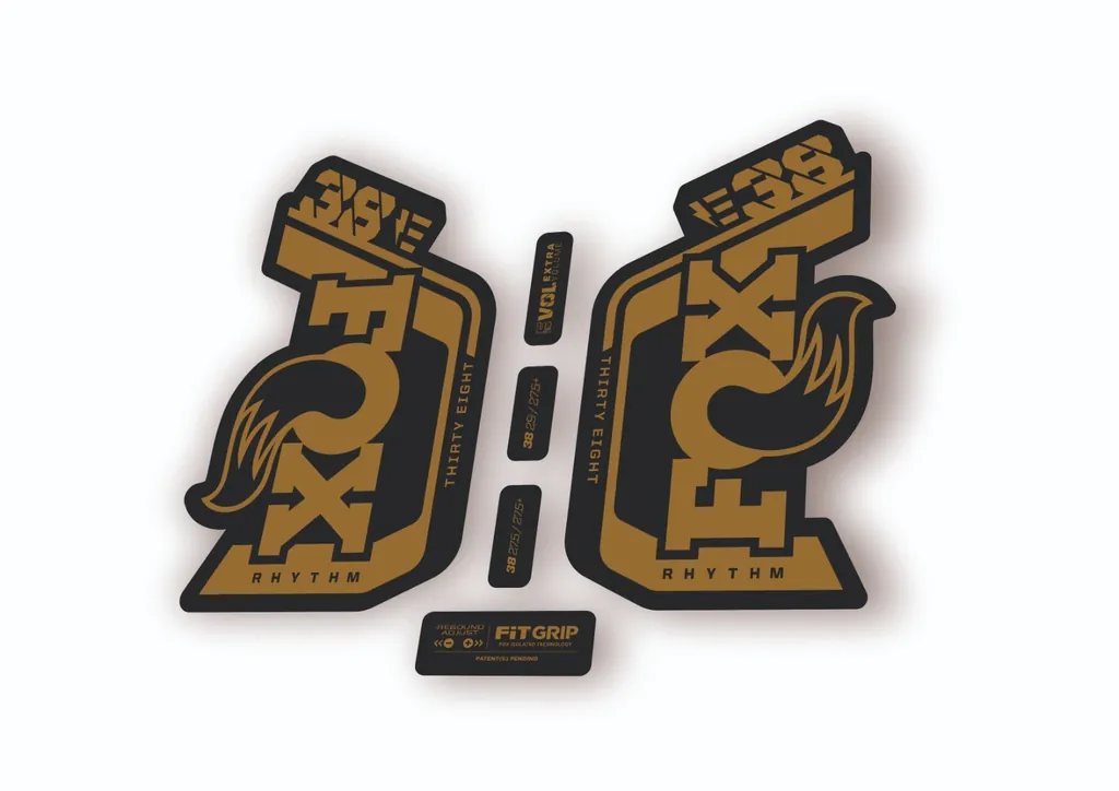 Fox 38 Rhythm E Bike 2024 Fork Suspension Factory Decal Sticker Adhesive Gold