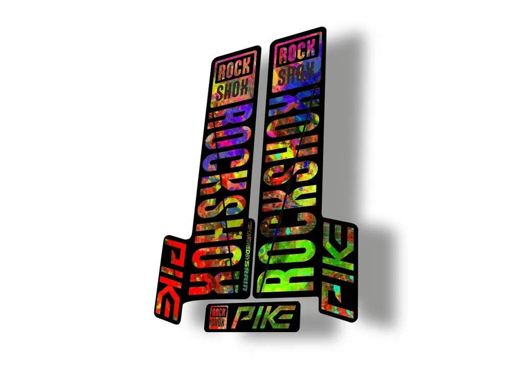 Rock Shox Pike 2018 Mountain Bike Cycling Decal Kit Sticker Adhesive Oil Slick