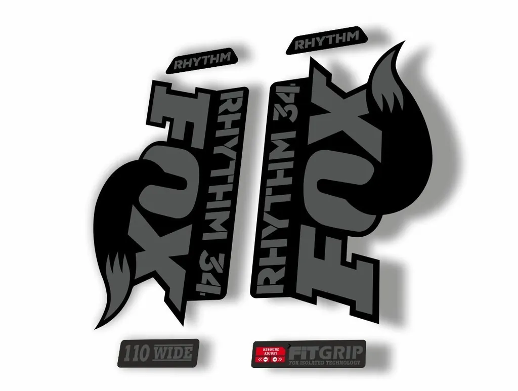 FOX 34 Rhythm 2018 Forks Suspension Factory Decal Sticker Adhesive Gray
