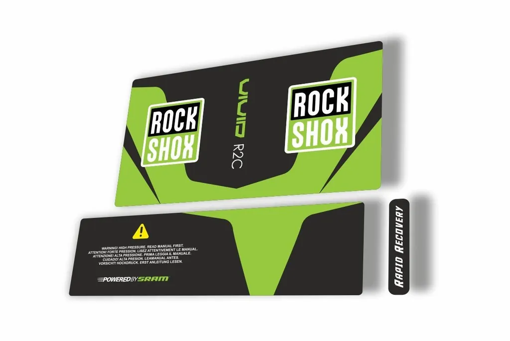 Rock Shox Vivid Air R2C 2017 Rear Shock MTB Decal Sticker Adhesive Green