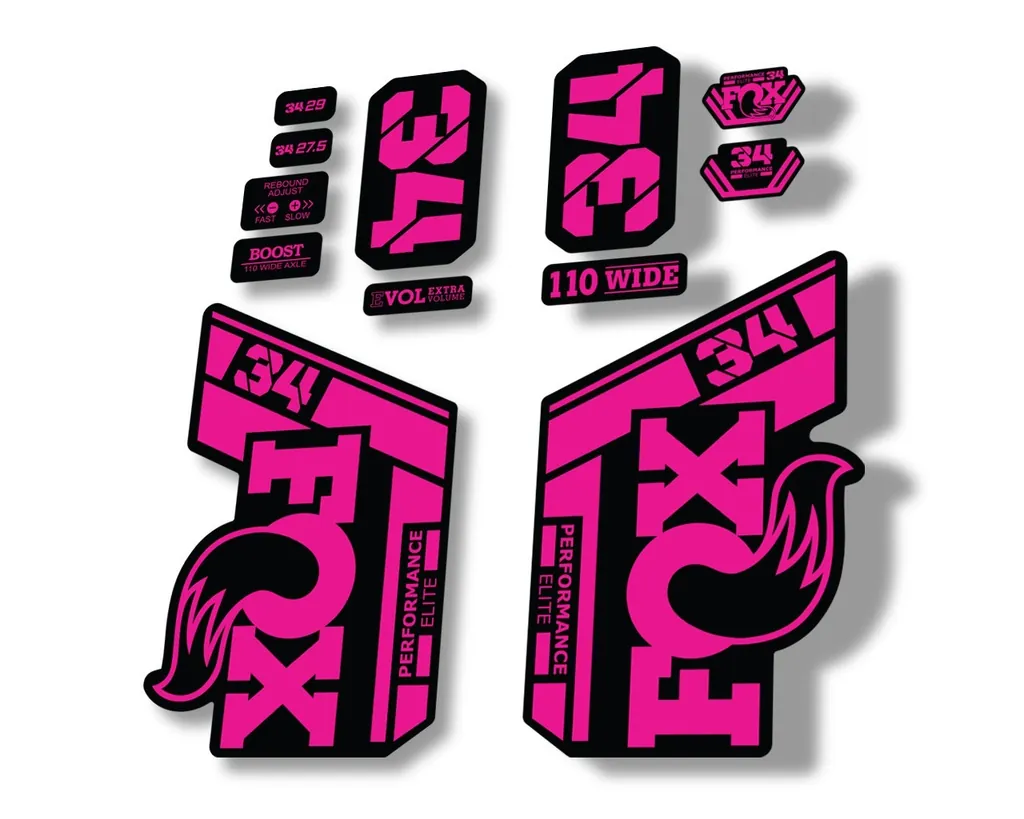 FOX 34 Performance Elite 2021 Factory Fork Decals Suspension Sticker Pink