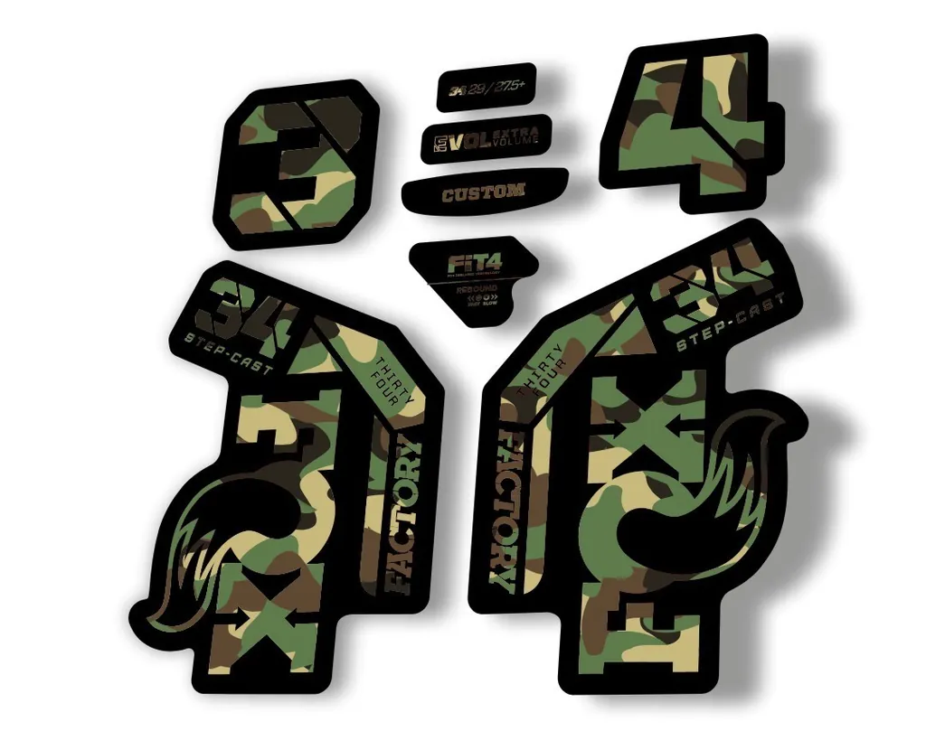 FOX 34 Step Cast SC 2023 Factory Fork Decals Suspension Sticker Camo