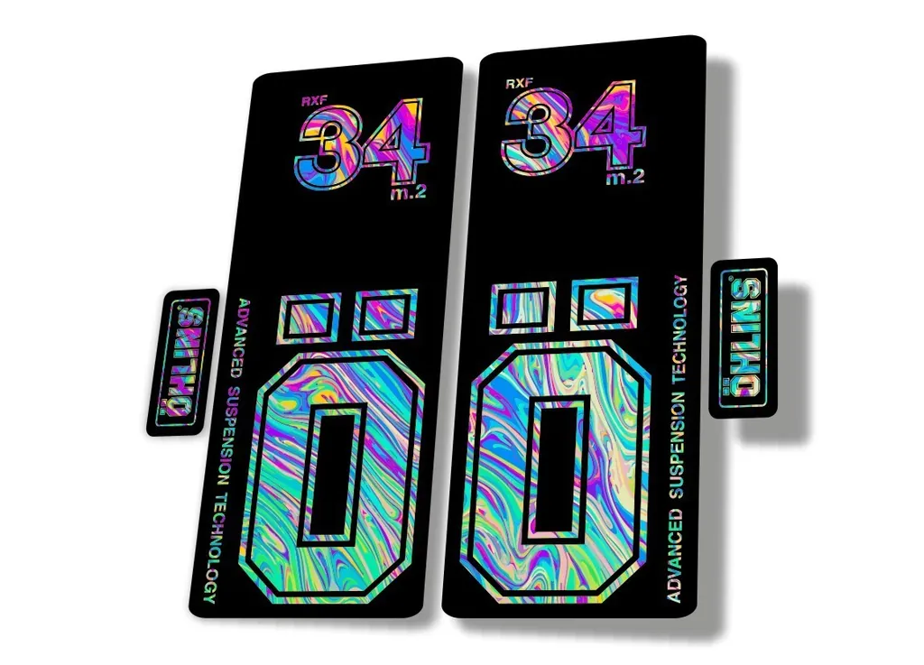 OHLINS RXF 34 M.2 2022 Fork Decal Mountain Bike Cycling Sticker Oil Slick 1