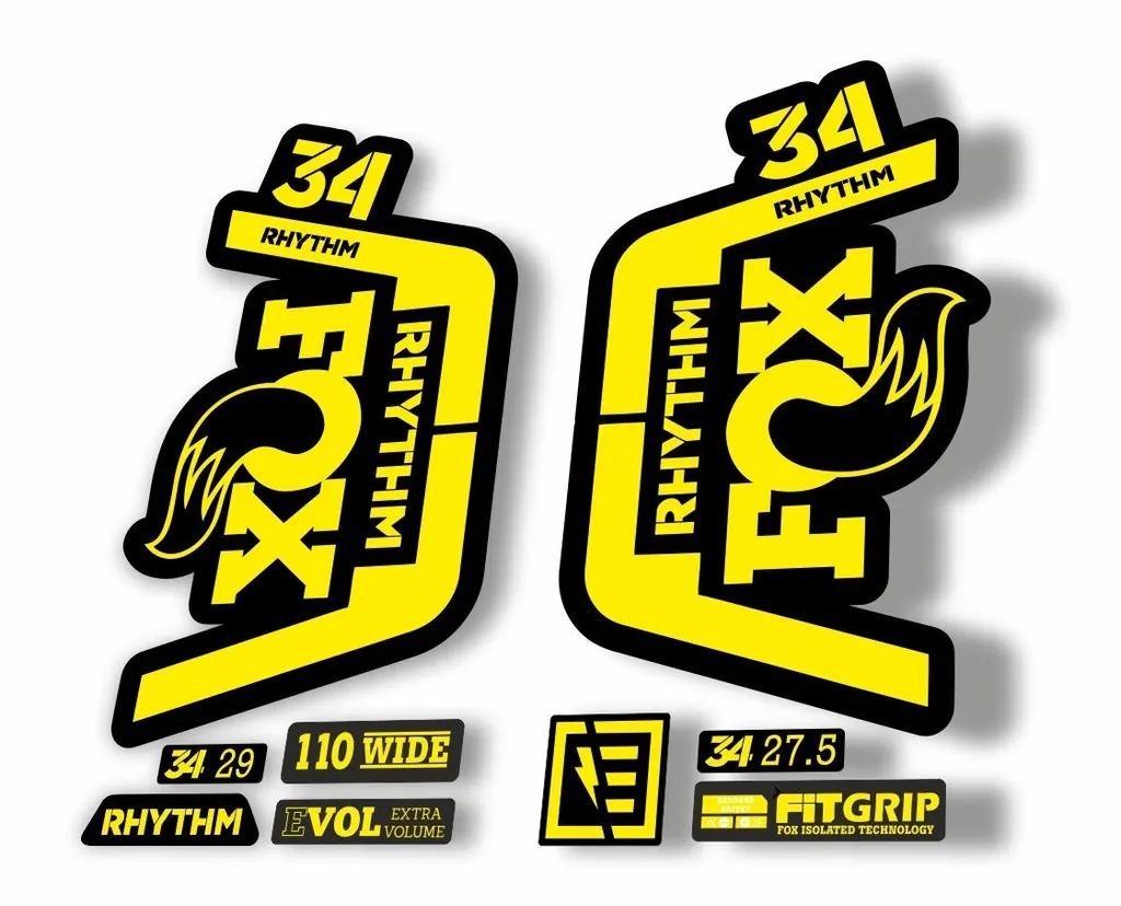 FOX 34 Rhythm 2019 Forks Suspension Factory Decal Sticker Adhesive Yellow